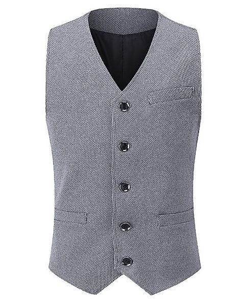 Allthemen Anzugweste Herren Anzugweste Herringbone V-Ausschnitt Wollweste f günstig online kaufen