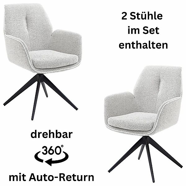 Stolkom Armlehnstuhl "Enja" (Set) 2 Stk. Stoffbezug 360 grad drehbar mit Au günstig online kaufen