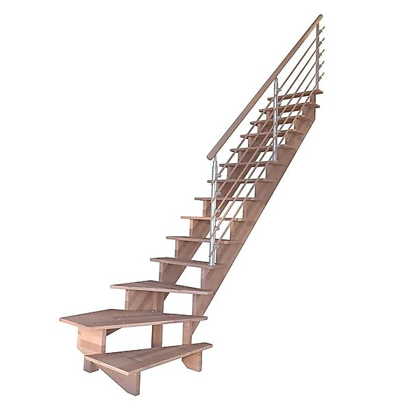 Treppe Lindos Buche Gewendelt R 100 cm Design-Geländer-Holzstäbe FSC® günstig online kaufen
