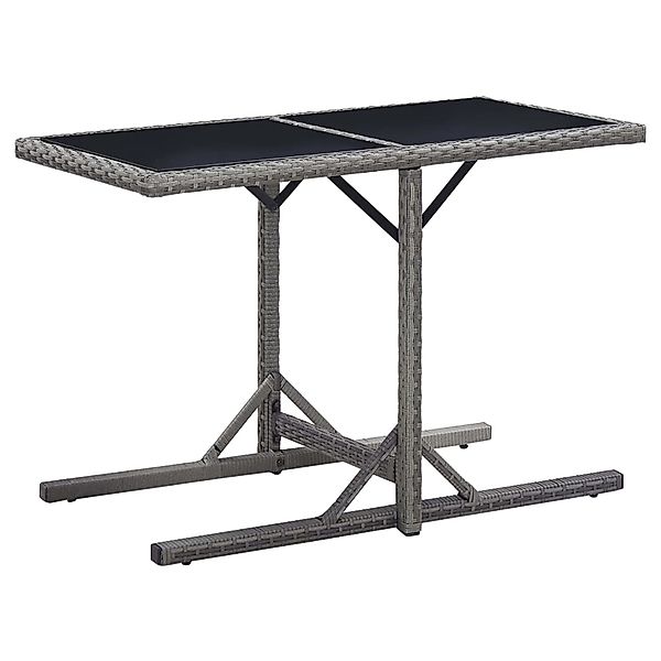 vidaXL Gartentisch Anthrazit 110x53x72 cm Glas und Poly Rattan 46455 günstig online kaufen