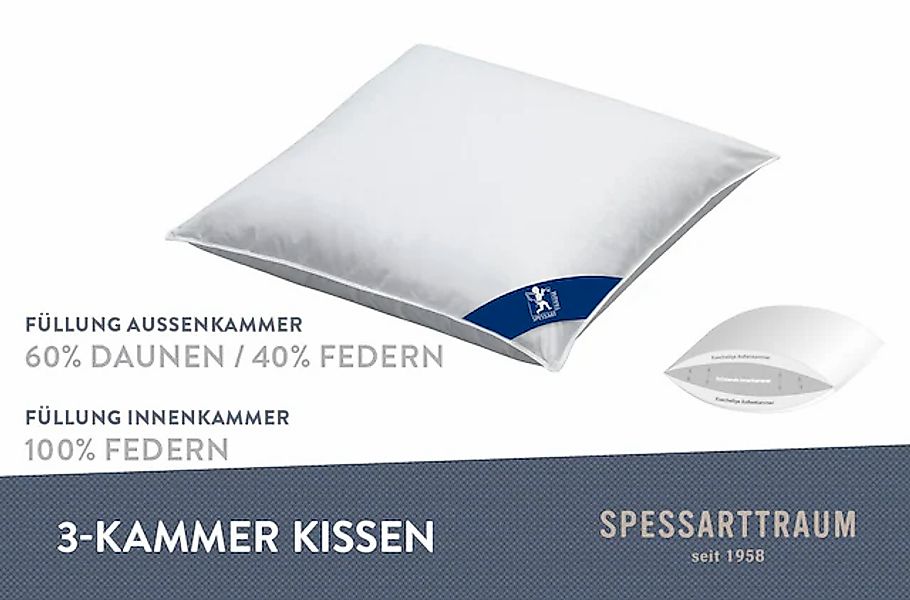 SPESSARTTRAUM 3-Kammer-Kopfkissen »Bern Kissen 40x80cm, 80x80cm«, Füllung: günstig online kaufen