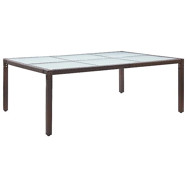 vidaXL Garten-Esstisch Braun 200x150x74 cm Poly Rattan 46128 günstig online kaufen