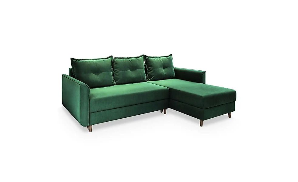MASSENO Ecksofa mit Schlaffunktion Pisan ¦ grün ¦ Maße (cm): B: 220 H: 91 P günstig online kaufen
