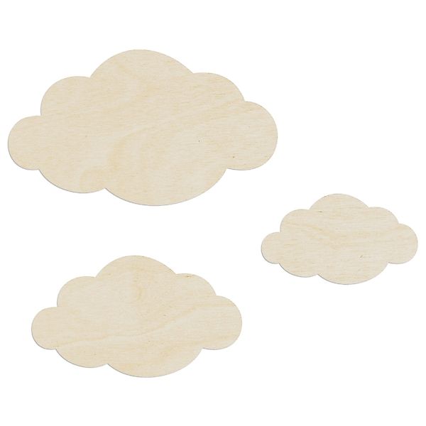 WANDStyle Wanddeko aus Holz Wolken 64 x 37 cm in der Farbe Pappel günstig online kaufen