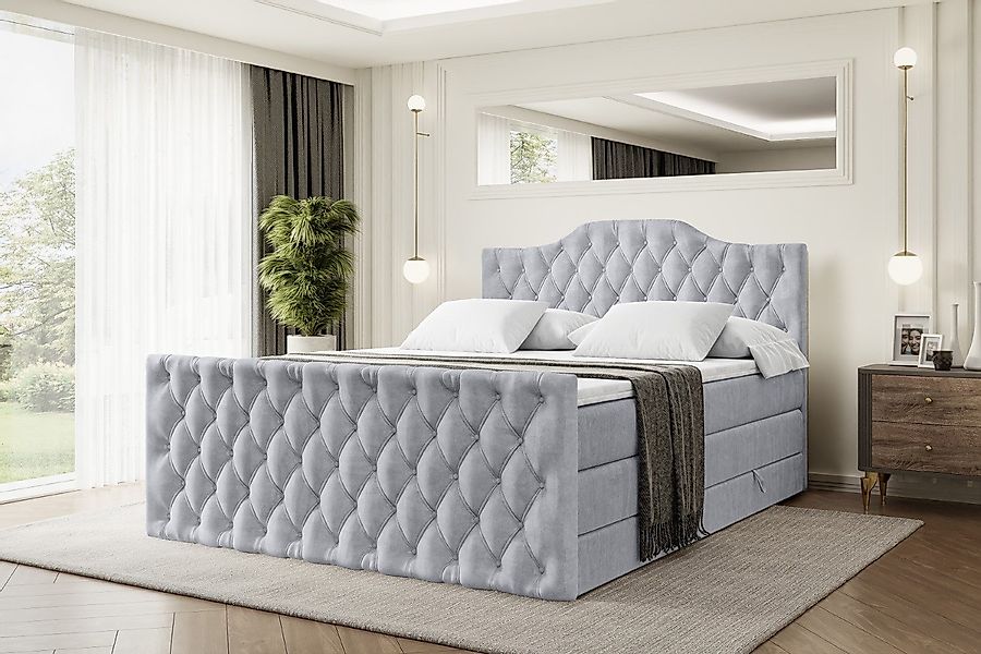 ALTDECOR Boxspringbett VILA-1-Z KING (Multipocket-Matratze H4, günstig online kaufen