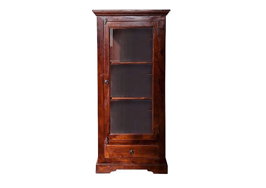 Massivmoebel24 Standvitrine (Vitrine Akazie 72x40x155 nougat günstig online kaufen