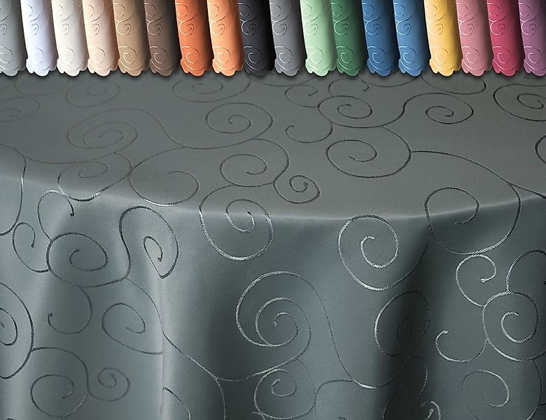 Haus und Deko Tischdecke Tischdecke rund 135 cm Ø Struktur damast Tafeltuch günstig online kaufen