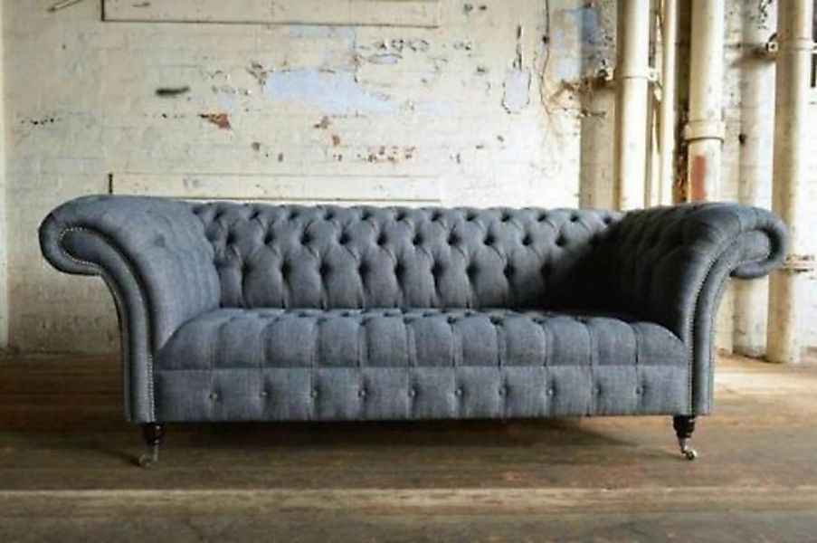JVmoebel 3-Sitzer Luxus Stoff Couch Chesterfield Stoff Sofa Polster Lehn 3 günstig online kaufen