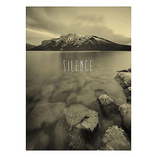 Komar Poster Word Lake Silence Sand Natur B/L: ca. 30x40 cm günstig online kaufen