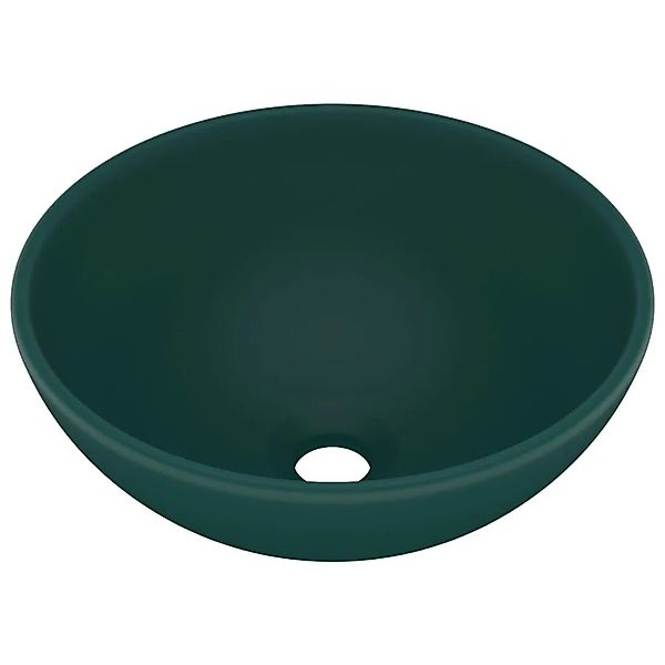vidaXL Luxus-Waschbecken Rund Matt Dunkelgrün 32,5x14 cm Keramik 146970 günstig online kaufen