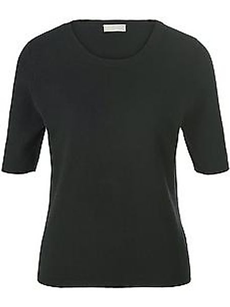 Rundhals-Pullover aus Schurwolle und Kaschmir Peter Hahn schwarz günstig online kaufen