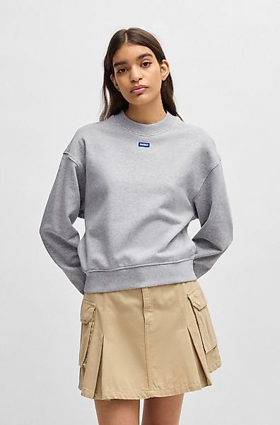 HUGO Blue Sweatshirt "Delessa" mit Logoaufnäher günstig online kaufen