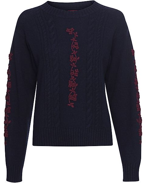 Reitmayer Strickpullover Pullover mit Blumenstickerei günstig online kaufen