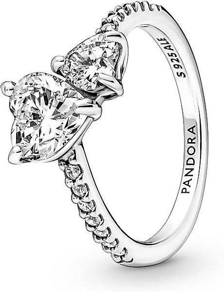 Pandora Fingerring Pandora Doppel-Herz Funkelnder Ring 191198C01 Damenring günstig online kaufen