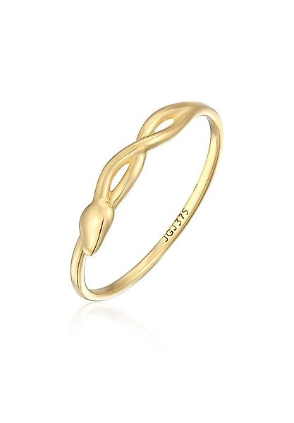 Elli Premium Fingerring Schlange Infinity 375 Gelbgold, Schlange günstig online kaufen