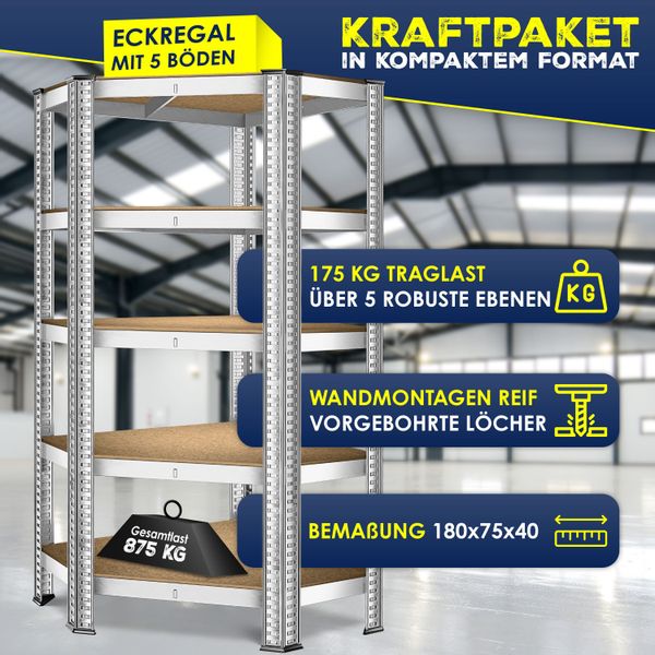 MASKO Schwerlastregal, Eckregal Lagerregal Schwerlastregal, Kellerregal, günstig online kaufen