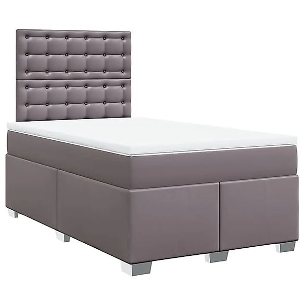 vidaXL Boxspringbett mit Matratze Grau 120x190 cm Kunstleder 3293014 günstig online kaufen