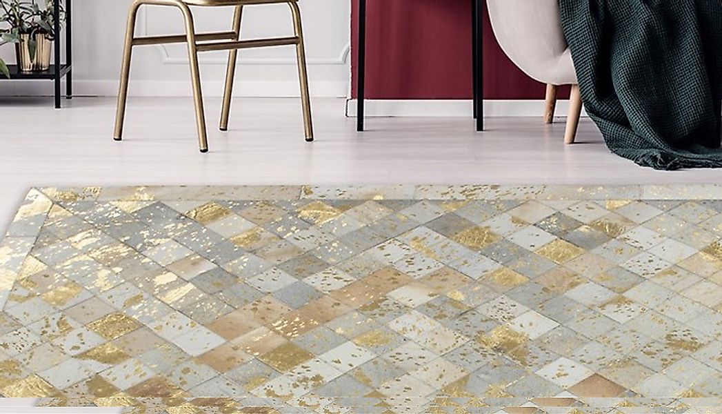 Kayoom Lederteppich »Lavish 210 - Fellteppich«, rechteckig, 8 mm Höhe, 100% günstig online kaufen