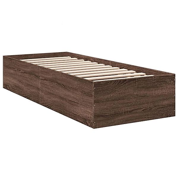 vidaXL Bettgestell Braun Eichen-Optik 90x200 cm Holzwerkstoff 3281062 günstig online kaufen
