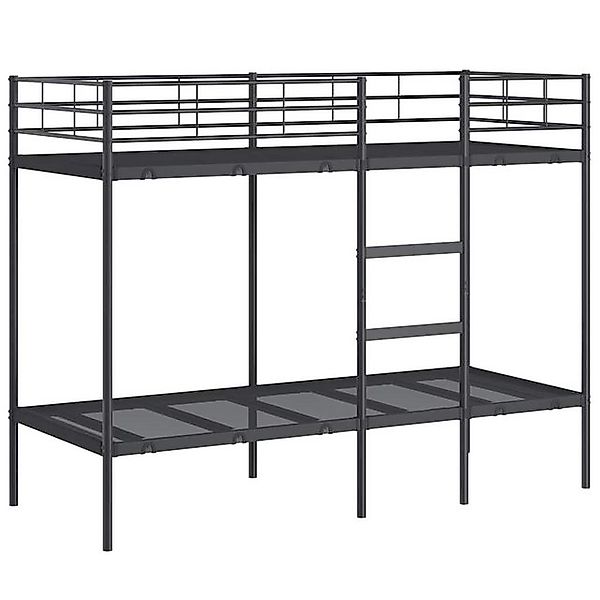 vidaXL Bett Etagenbett ohne Matratze Schwarz 75x190 cm Stahl günstig online kaufen