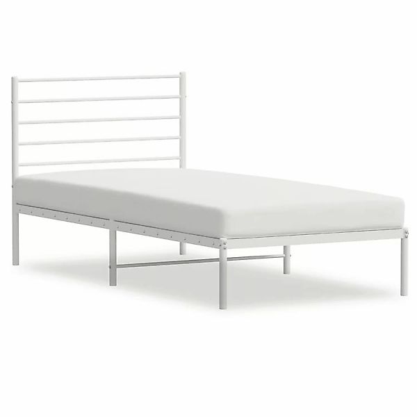 vidaXL Bettgestell mit Kopfteil Metall Weiß 107x203 cm Modell 11740775 günstig online kaufen