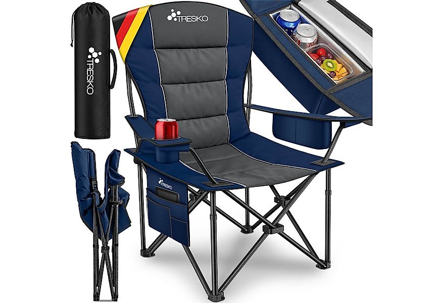 TRESKO Campingstuhl Faltbar bis 200kg Faltstuhl mit Kühltasche, Getränkehal günstig online kaufen