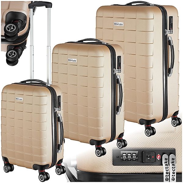 tectake Trolley Hartschalenkoffer Set 3-tlg. aus günstig online kaufen