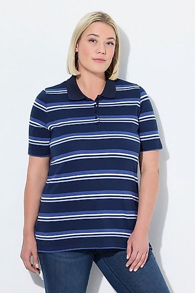 Ulla Popken Poloshirt Poloshirt Classic Fit Piqué Ringel Halbarm günstig online kaufen