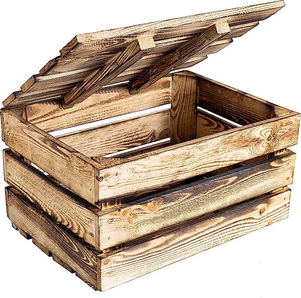 Creative Deco Aufbewahrungsbox Holztruhe Holzkiste mit Deckel Spielzeugkist günstig online kaufen