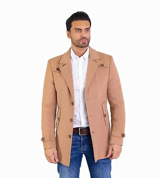 Denim Distriqt Wintermantel Feiner Herren Designer Wintermantel Beige Gr.60 günstig online kaufen