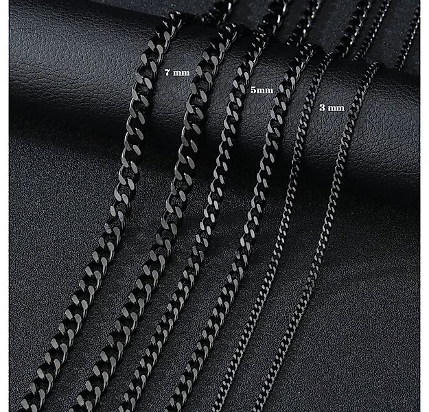 Ware aus aller Welt Panzerkette schwarze Edelstahl Halskette Breite: 3, 5, günstig online kaufen