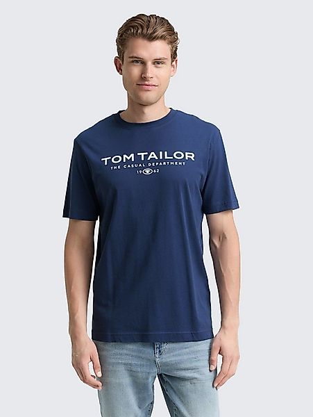 TOM TAILOR T-Shirt T-Shirt T-Shirt aus Baumwolle mit Logo-Print günstig online kaufen