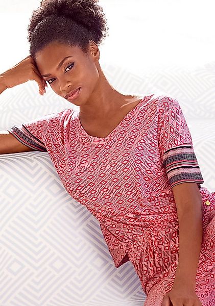 Vivance Dreams Pyjamaoberteil (1-teilig) in schönem Ethno-Design günstig online kaufen
