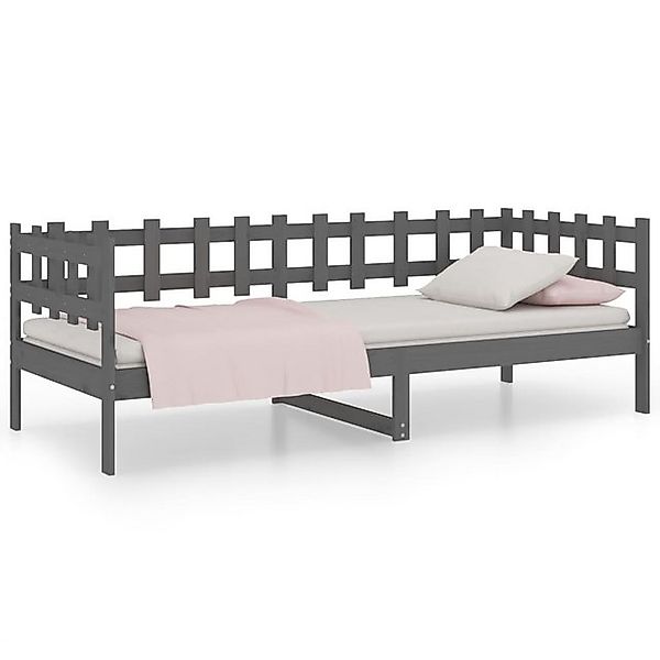 vidaXL Bett, Tagesbett Grau 90x200 cm Massivholz Kiefer günstig online kaufen