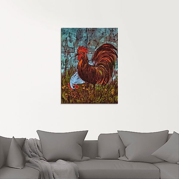 Artland Glasbild »Zweisam - Hahn und Henne«, Vögel, (1 St.), in verschieden günstig online kaufen