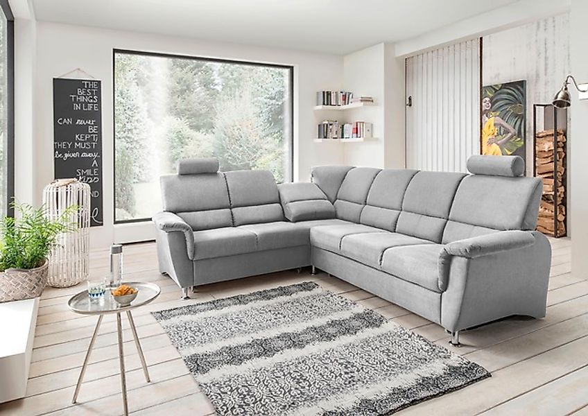 Home affaire Ecksofa »Pisa L-Form, mit Schlaffunktion, Stauraum, 2x höhenve günstig online kaufen