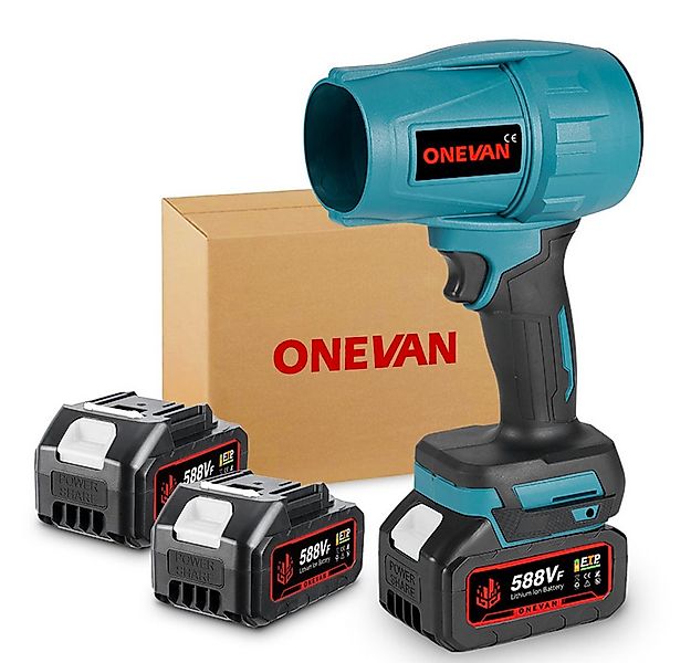 ONEVAN Akku-Gebläse Bürstenloser Turbo-Jet-Lüfter, Tragbarer Akku-Laubbläse günstig online kaufen