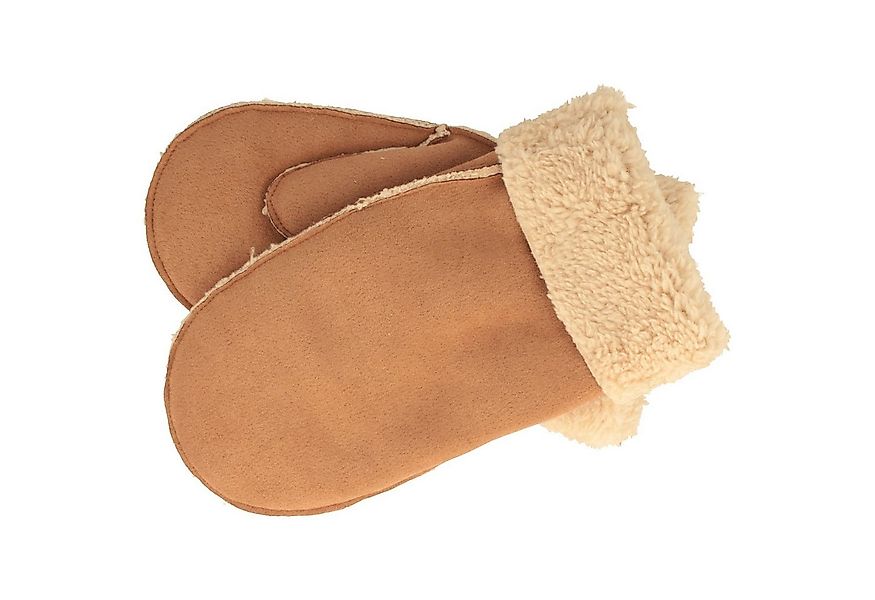 Breiter Lederhandschuhe Veganer Lammfell-Imitat Fäustlinge günstig online kaufen