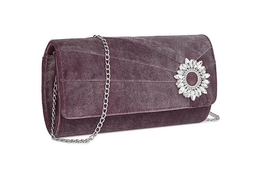 LuxusKollektion Clutch Clutch Damen Wildlederoptik Hochzeit Party Ball Lila günstig online kaufen