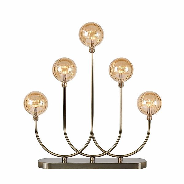 LED-Kerzenhalter Enys, messing antik, Eisen/Glas, 5-flammig günstig online kaufen