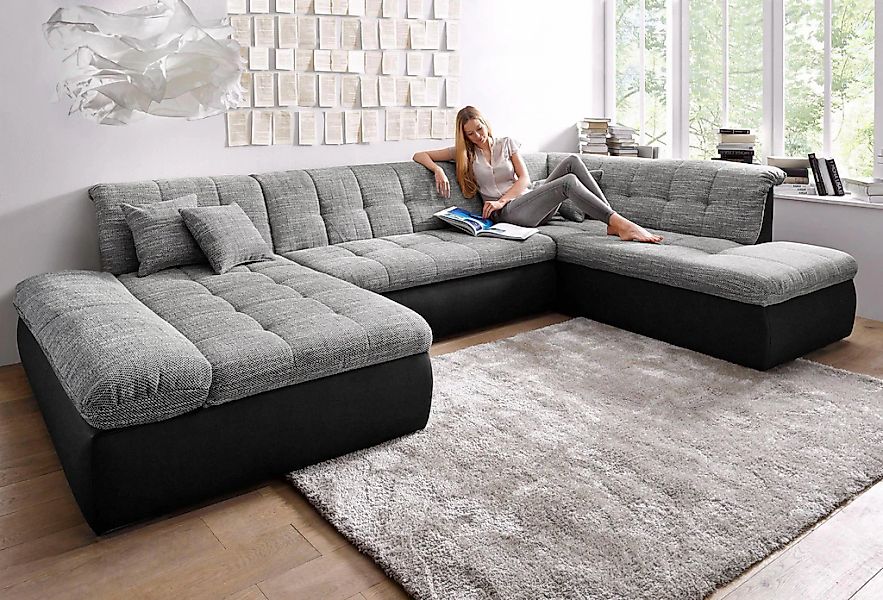 DOMO collection Wohnlandschaft "Moric U-Form, auch in Cord, Breite 353cm, v günstig online kaufen