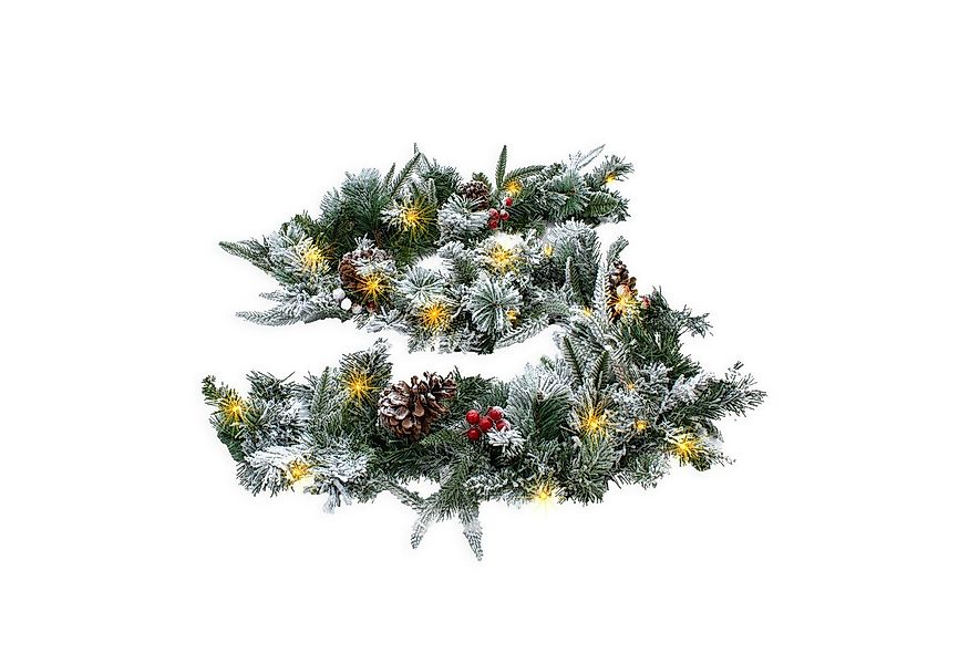 Spetebo Girlanden Weihnachtsgirlande oder -Kranz mit Schnee und roten Beere günstig online kaufen