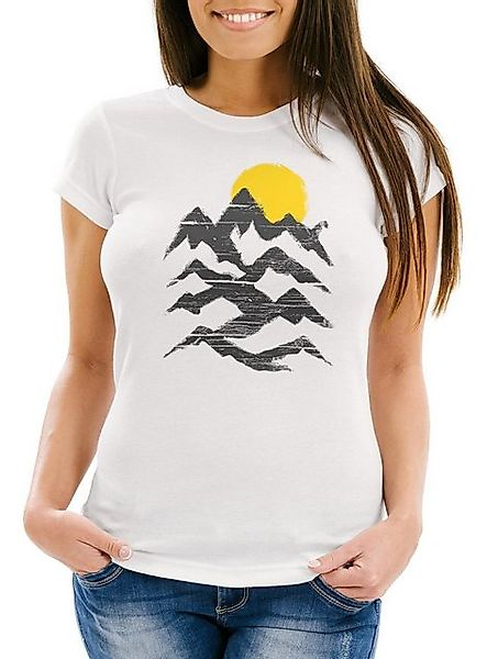 MoonWorks Print-Shirt Wandern Damen T-Shirt Berge Sonnenaufgang Moonworks® günstig online kaufen