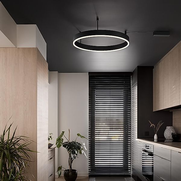 LED Deckenleuchte Motif in Schwarz 46W 3700lm günstig online kaufen