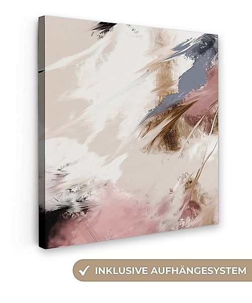 OneMillionCanvasses® Leinwandbild Farbe - Abstrakt - Rosa - Weiß, Fotodruck günstig online kaufen