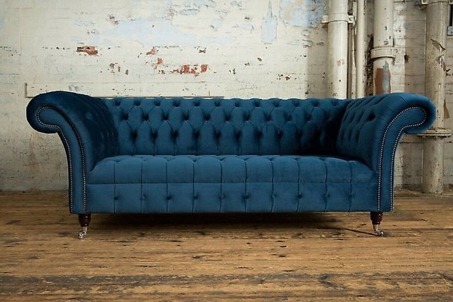 JVmoebel Chesterfield-Sofa Chesterfield 3 Sitzer Polster Couch Stoff Sofa T günstig online kaufen