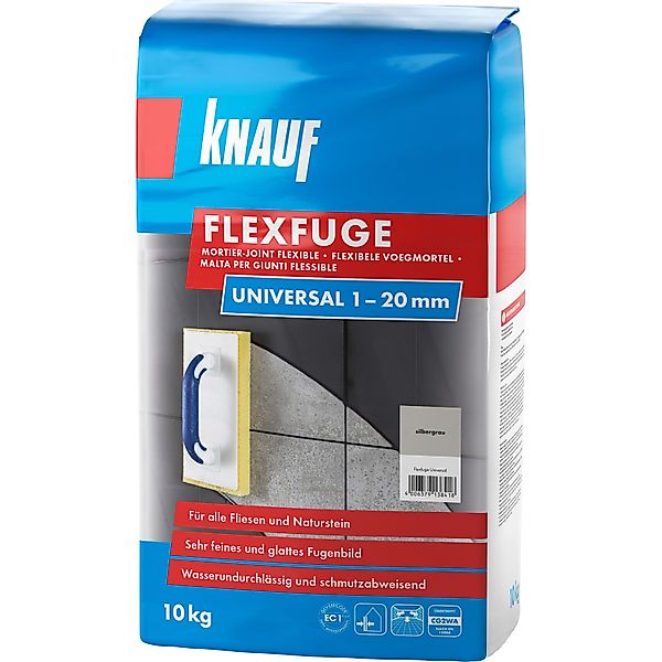 Knauf Fugenmörtel Flexfuge Universal Silbergrau 10 kg günstig online kaufen