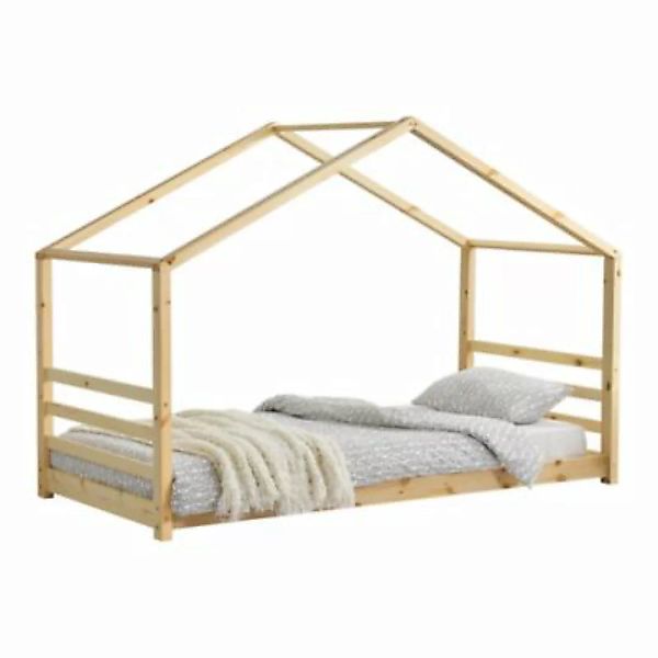 en.casa Kinderbett mit Lattenrost Hausbett Holz Weiß Bettenhaus Bett Jugend günstig online kaufen