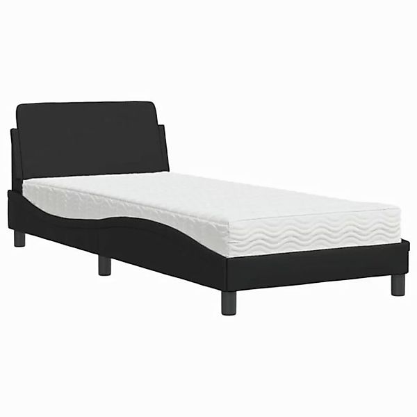 vidaXL Bett Bett mit Matratze Schwarz 80x200 cm Kunstleder günstig online kaufen