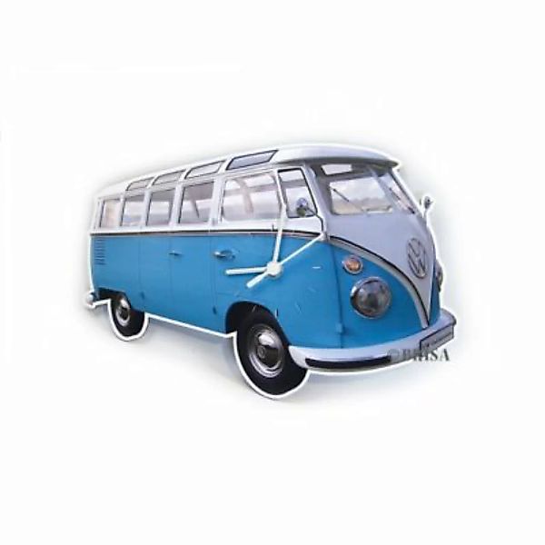 VW Collection by BRISA VW T1 Bulli Bus Wanduhr 28x18x2,5cm blau günstig online kaufen